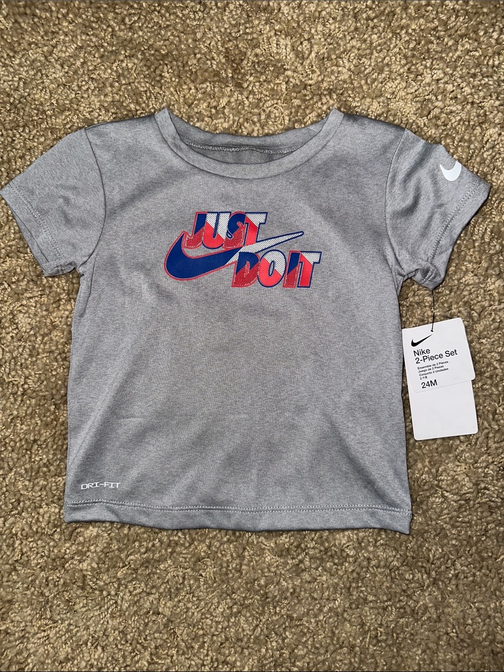 NWT Nike Gray, Red, White and Blue Shirt (24 Months)